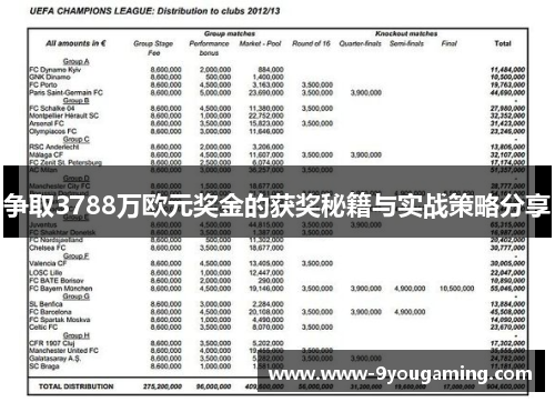 争取3788万欧元奖金的获奖秘籍与实战策略分享